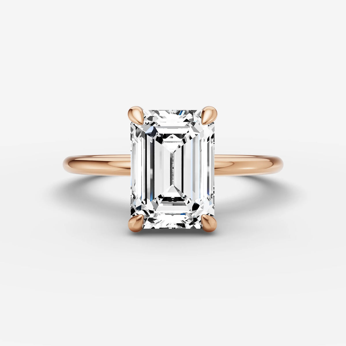 Mystere emerald diamond setting in gold, view 7