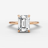 Mystere emerald diamond setting in gold, view 7
