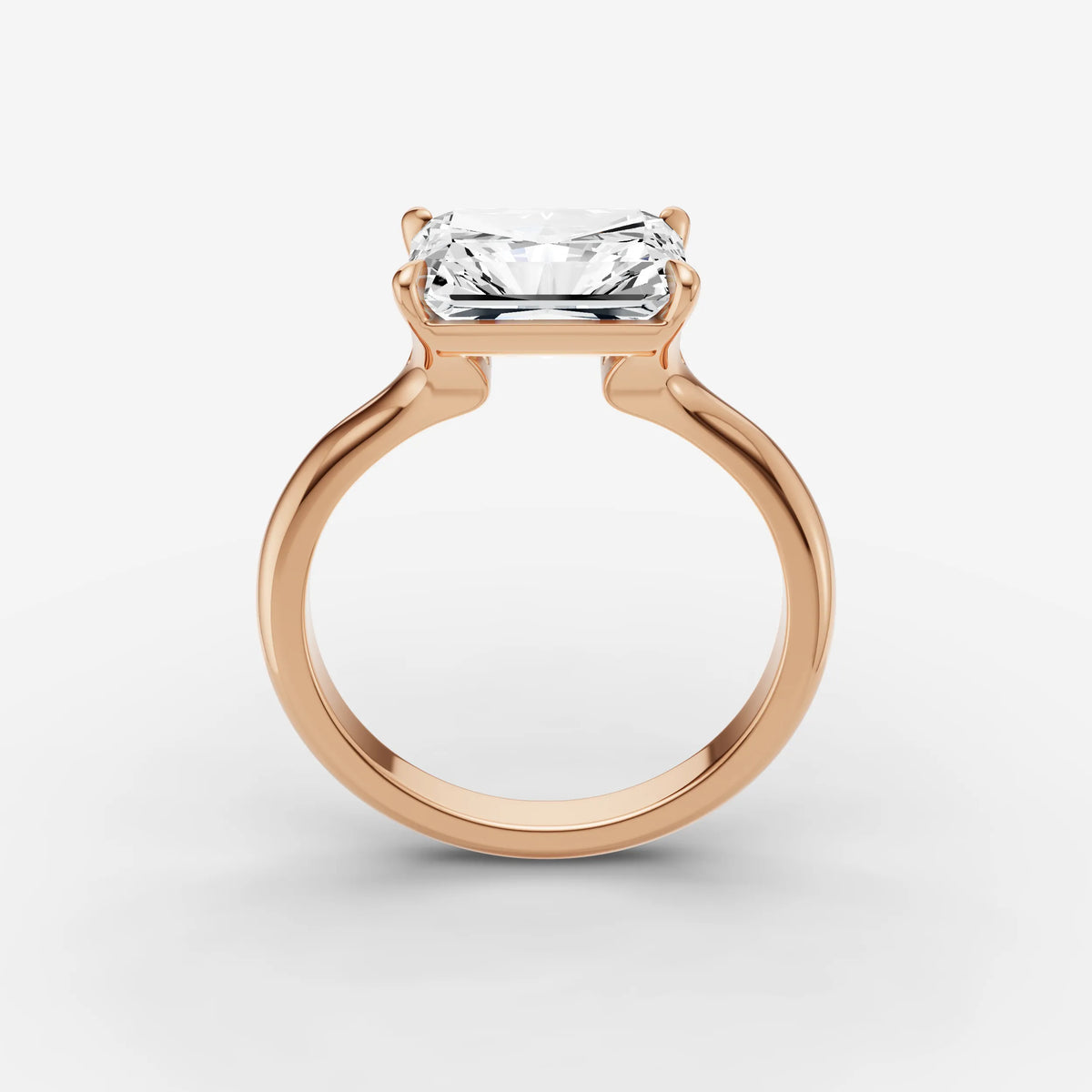 Horizon radiant diamond setting in gold, view 9