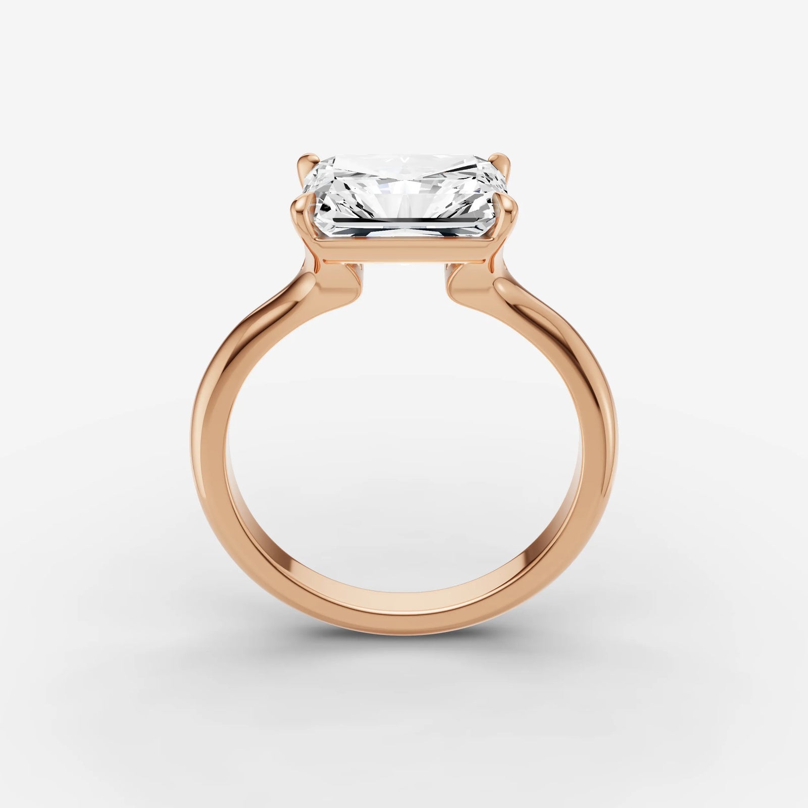 Horizon radiant diamond setting in gold, view 9
