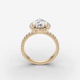Aurore Etoile pear diamond setting in gold, side view