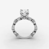 Heritage elongated cushion diamond setting in gold, view 15