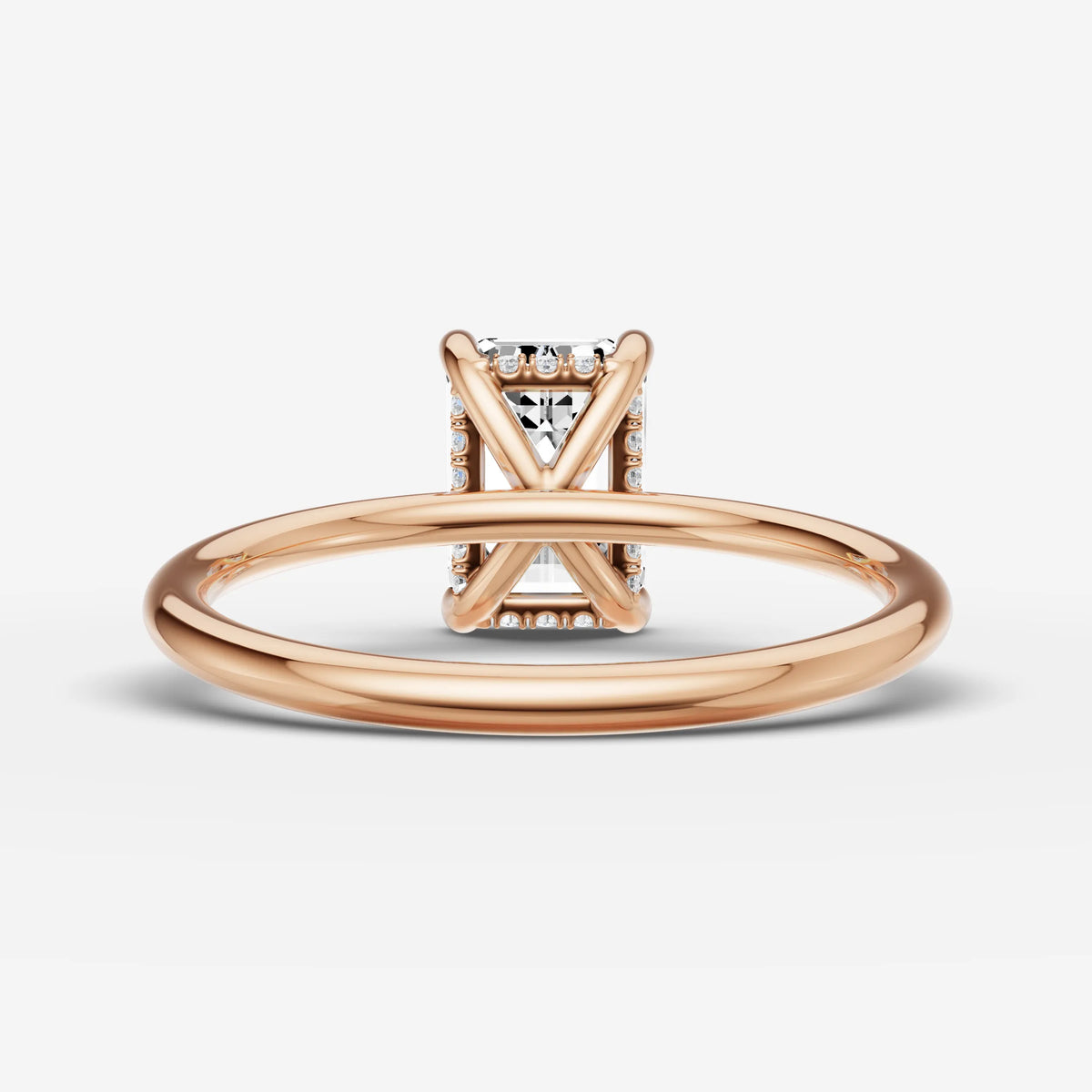 Mystere emerald diamond setting in gold, view 12