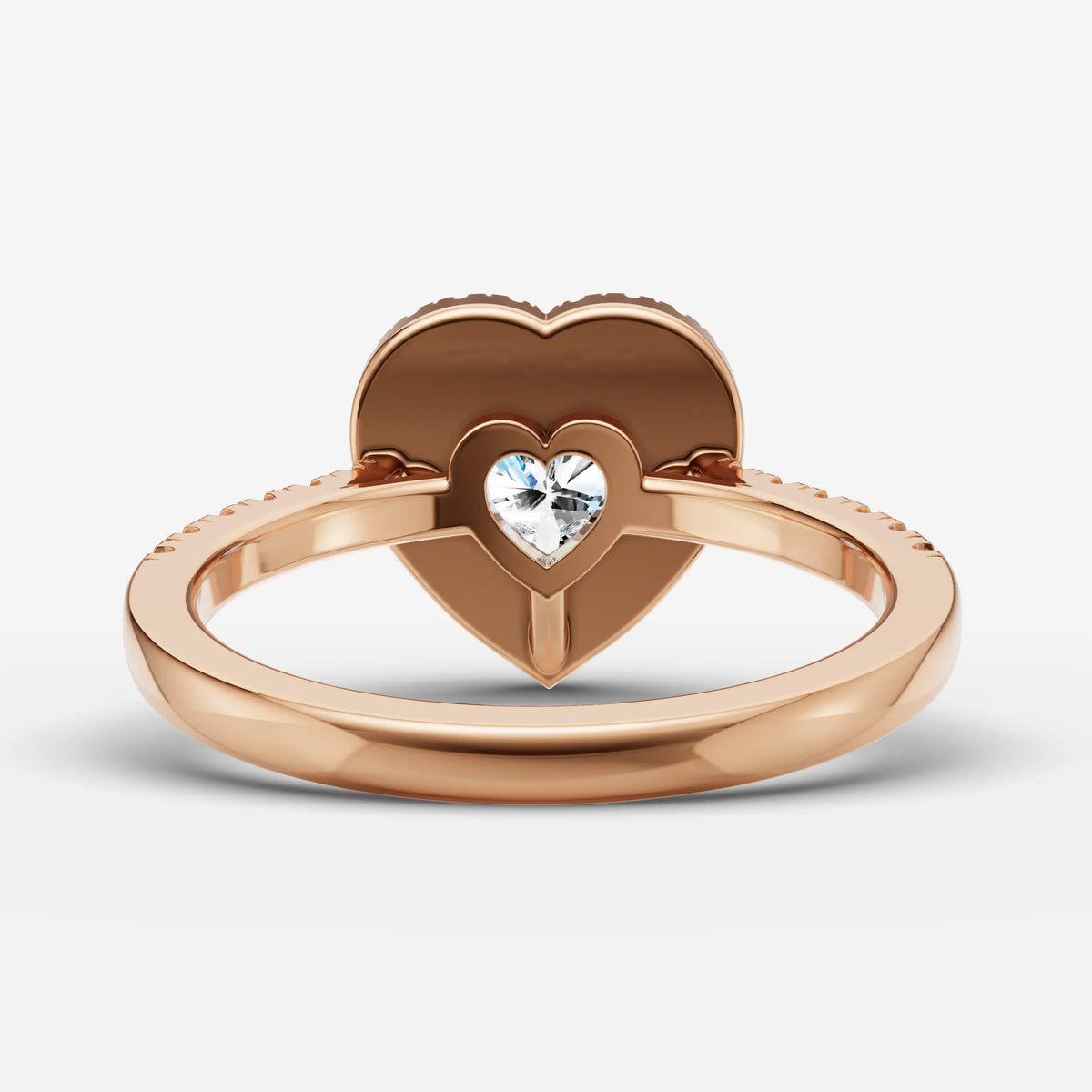 Cathedrale heart diamond setting in gold, view 12
