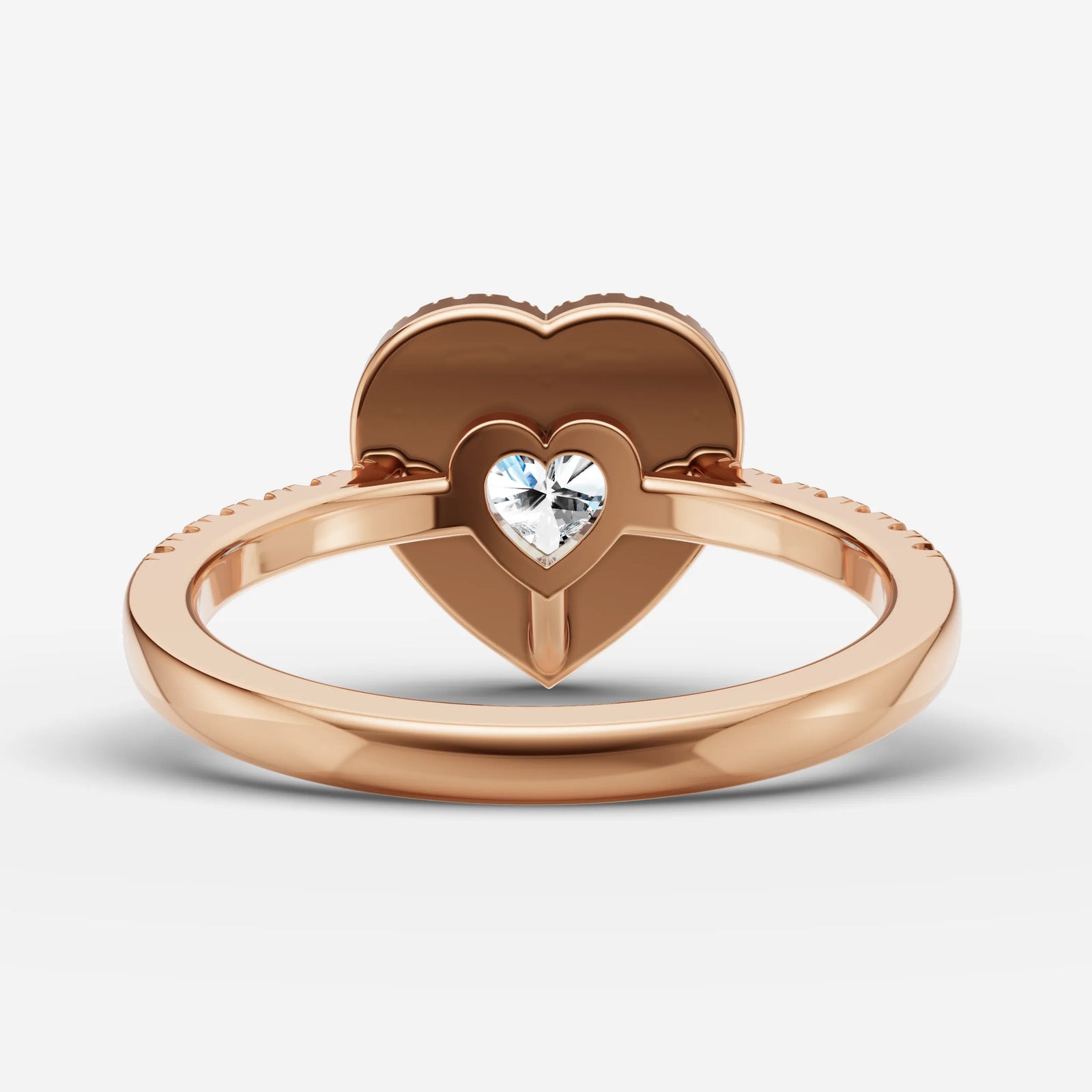 Cathedrale heart diamond setting in gold, view 12