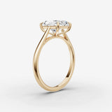 Cathedrale radiant diamond setting in gold, detail view