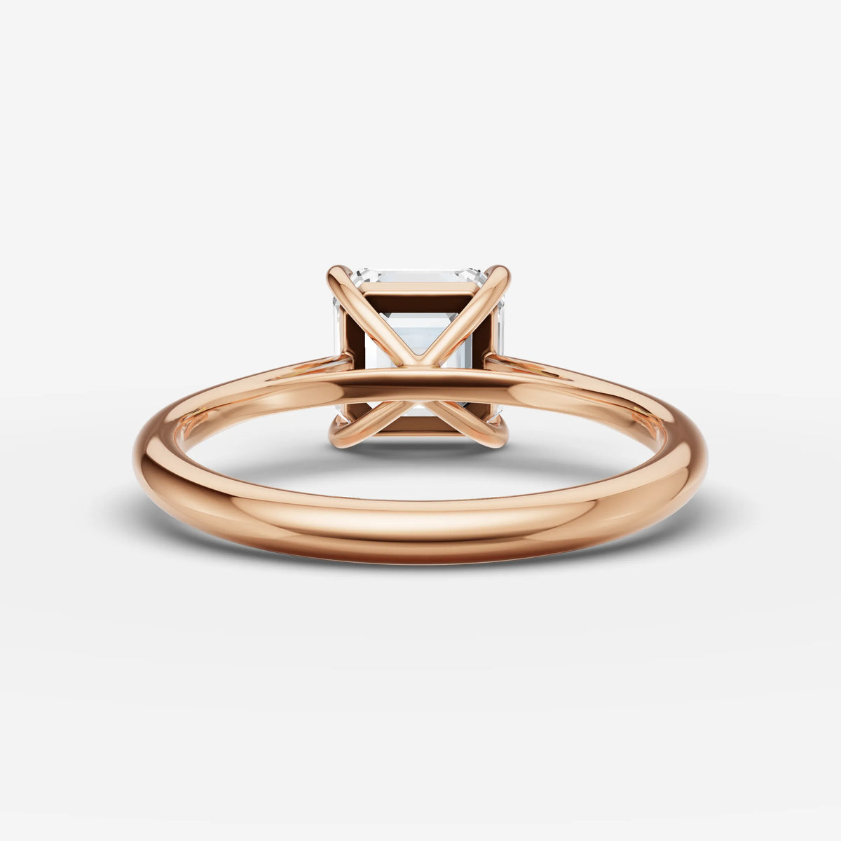 Cathedrale asscher diamond setting in gold, view 12
