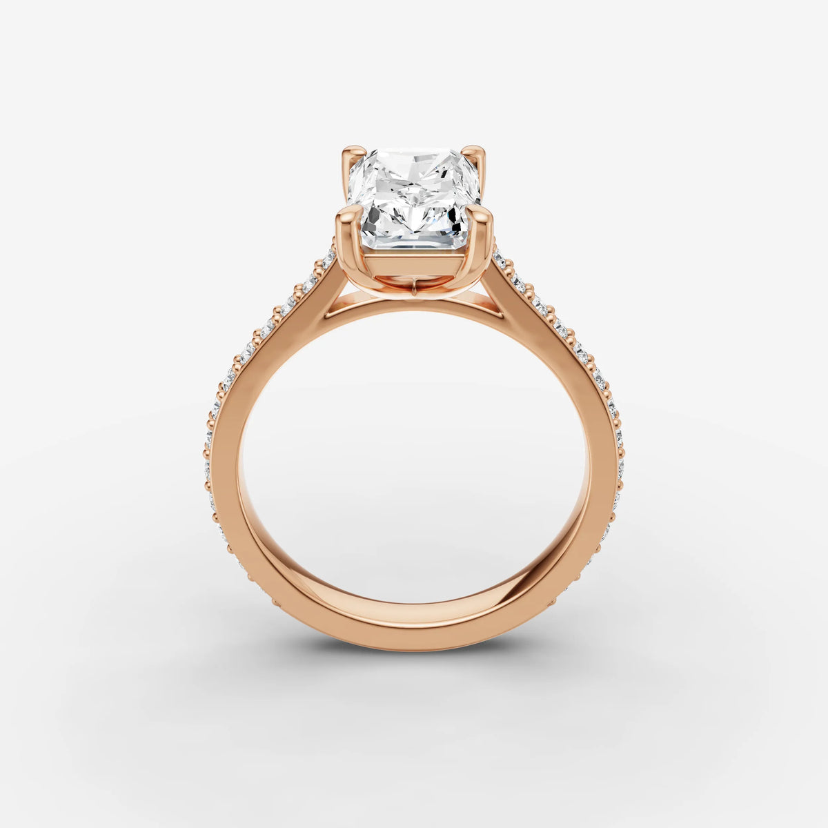 Cathedrale radiant diamond setting in gold, view 9