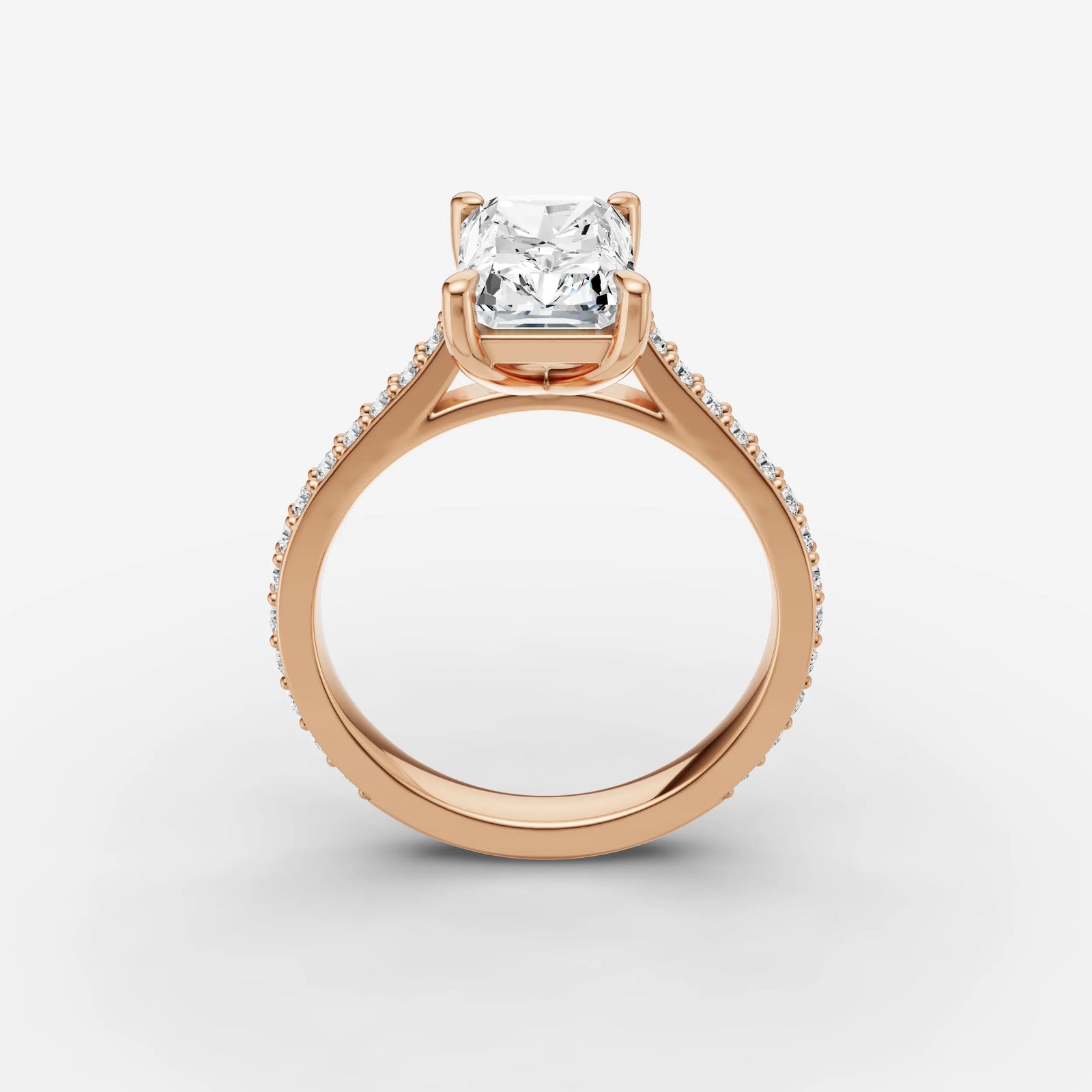 Cathedrale radiant diamond setting in gold, view 9