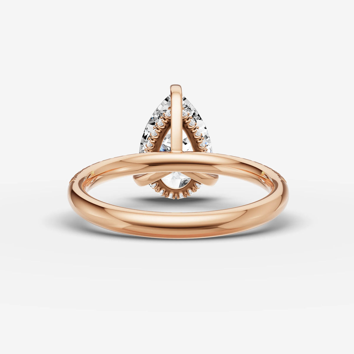Mystere Etoile pear diamond setting in gold, view 12