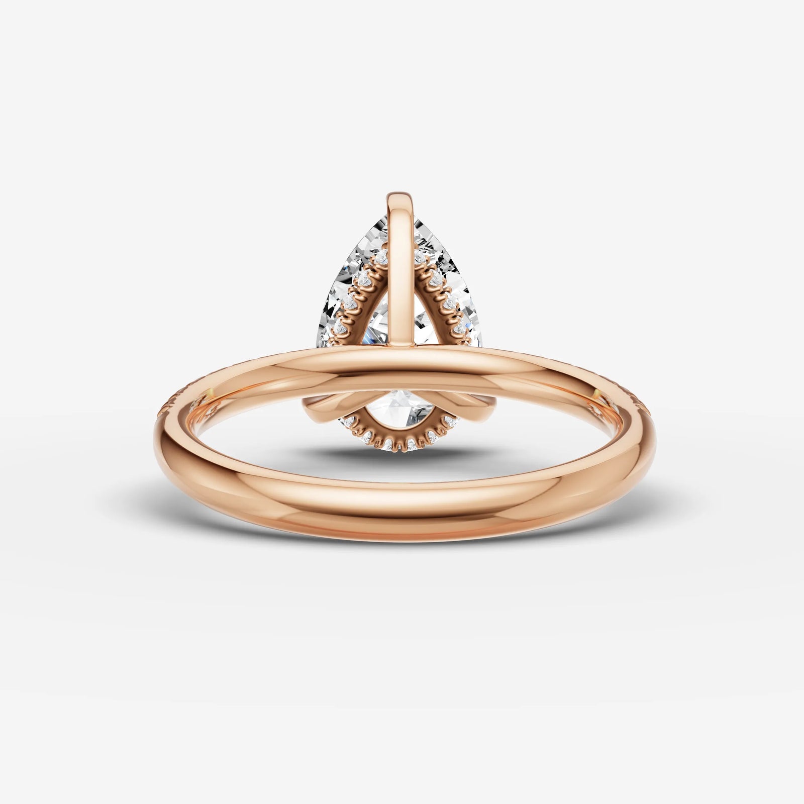 Mystere Etoile pear diamond setting in gold, view 12