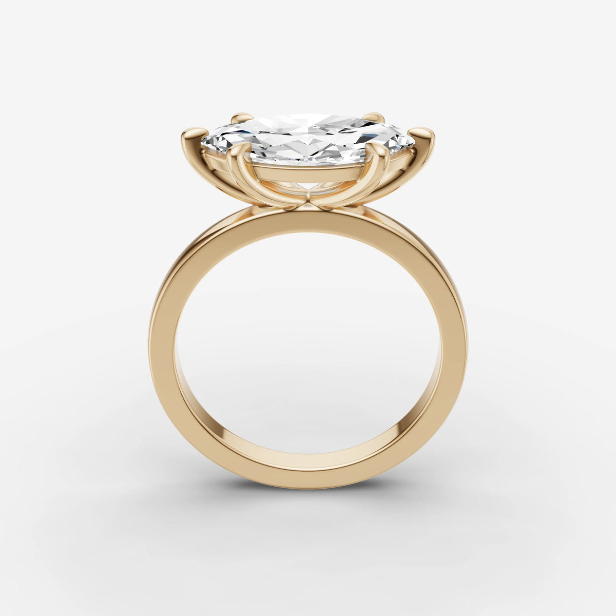 Horizon marquise diamond setting in gold, side view