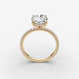 Mystere Etoile oval diamond setting in gold, side view