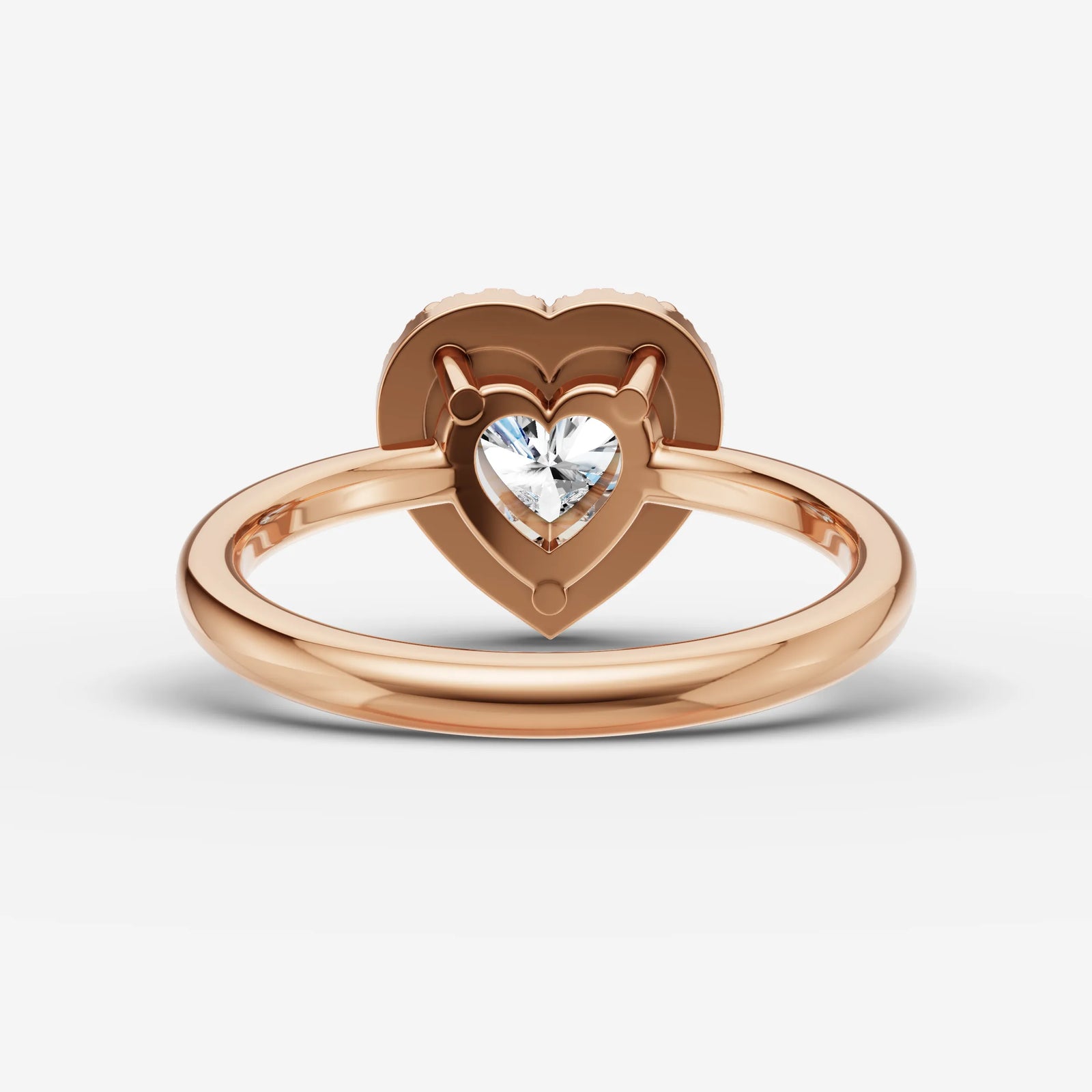 Aurore heart diamond setting in gold, view 12