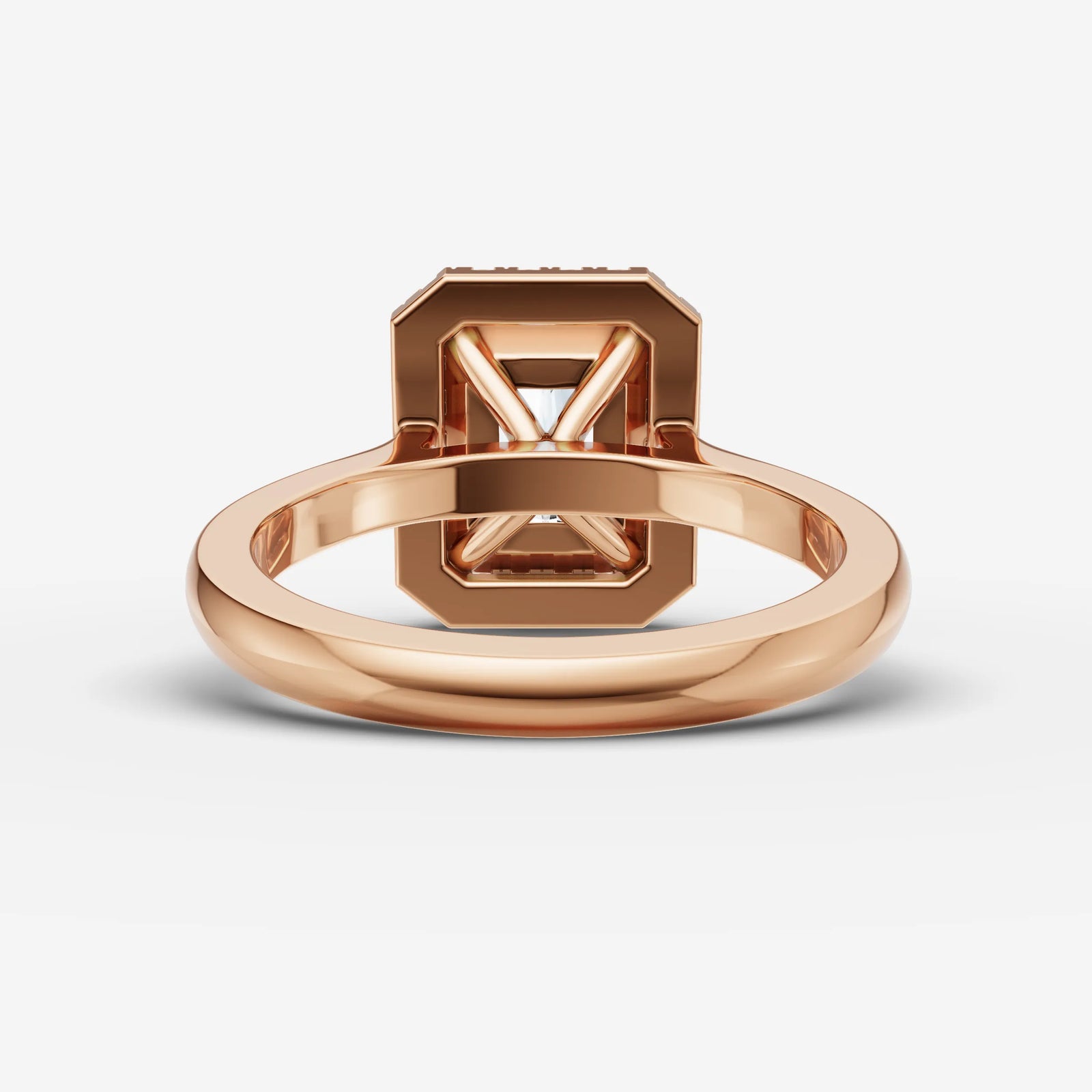 Aurore radiant diamond setting in gold, view 12