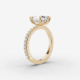 Mystere Etoile marquise diamond setting in gold, detail view