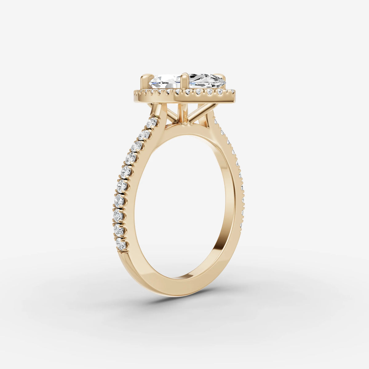 Aurore Etoile marquise diamond setting in gold, detail view