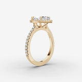 Aurore Etoile marquise diamond setting in gold, detail view