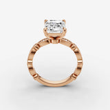 Heritage emerald diamond setting in gold, view 9