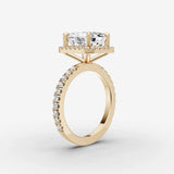 Aurore Etoile emerald diamond setting in gold, detail view