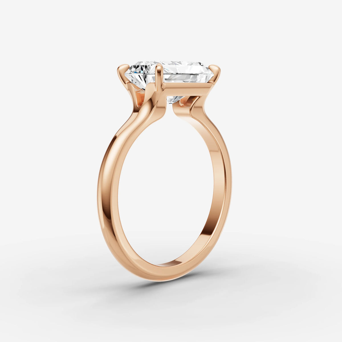Horizon radiant diamond setting in gold, view 10