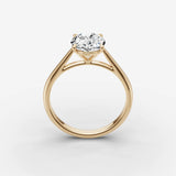 Cathedrale oval diamond setting in gold, side view
