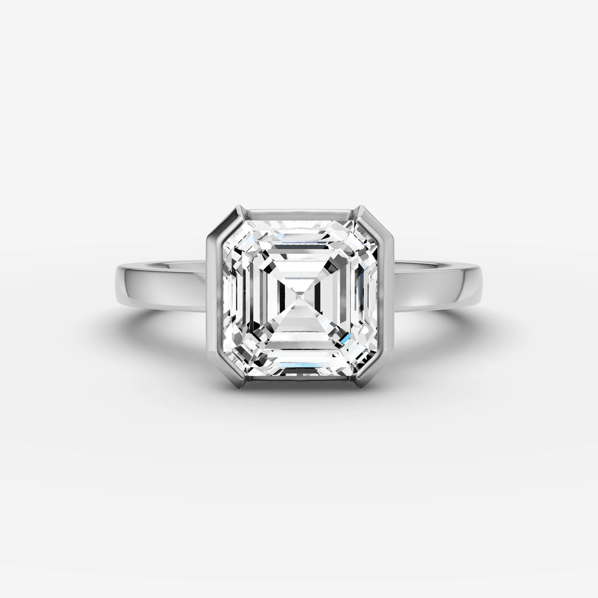 Demi asscher diamond setting in gold, view 13