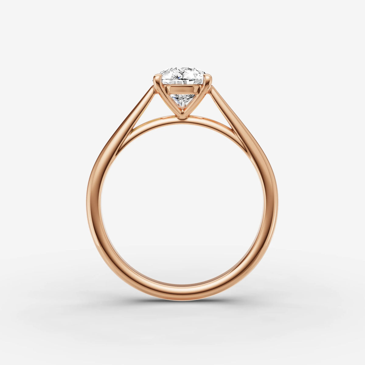 Cathedrale pear diamond setting in gold, view 8