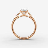 Cathedrale pear diamond setting in gold, view 8