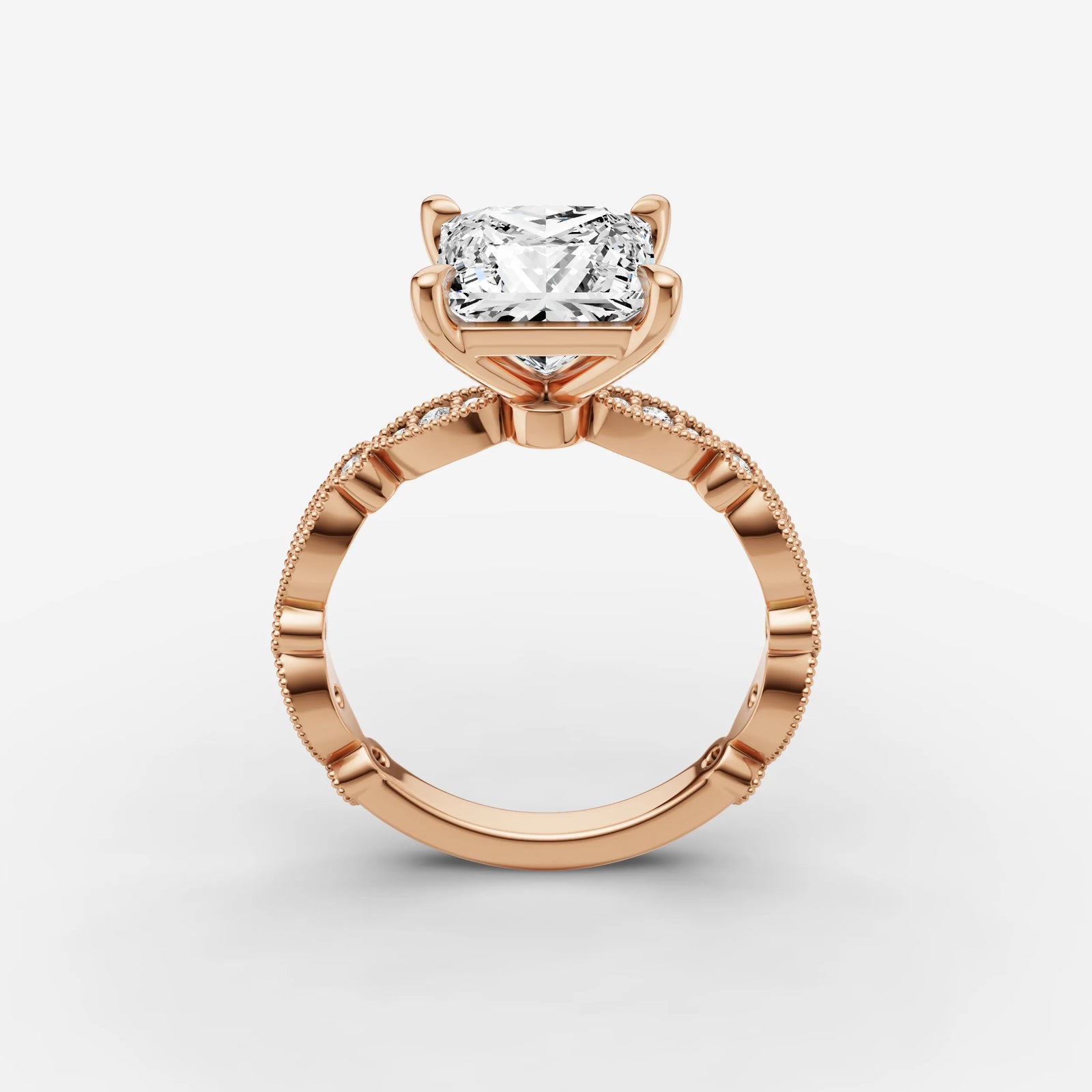 Heritage princess diamond setting in gold, view 9