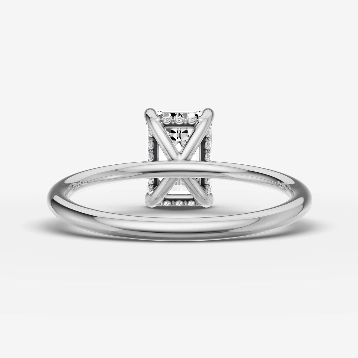 Mystere emerald diamond setting in gold, view 18