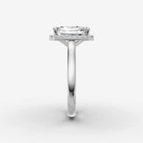 Aurore emerald diamond setting in gold, view 17
