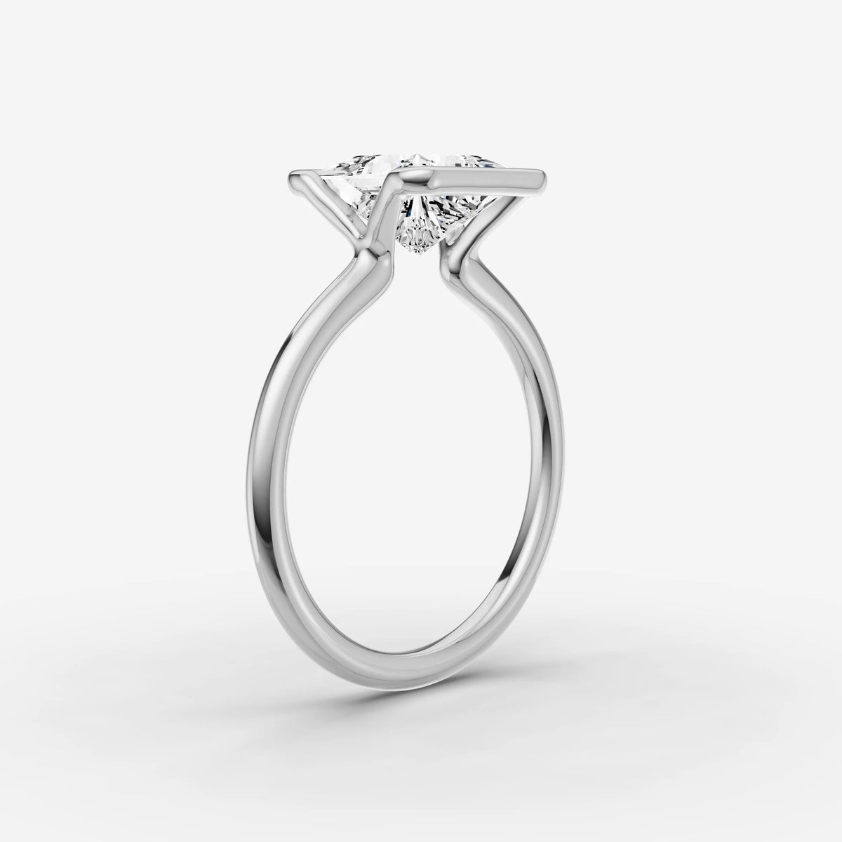 Demi princess diamond setting in gold, view 16