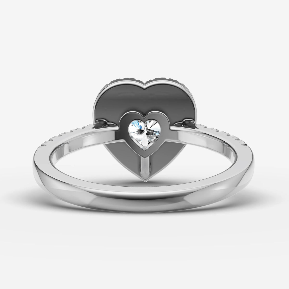 Cathedrale heart diamond setting in gold, view 18