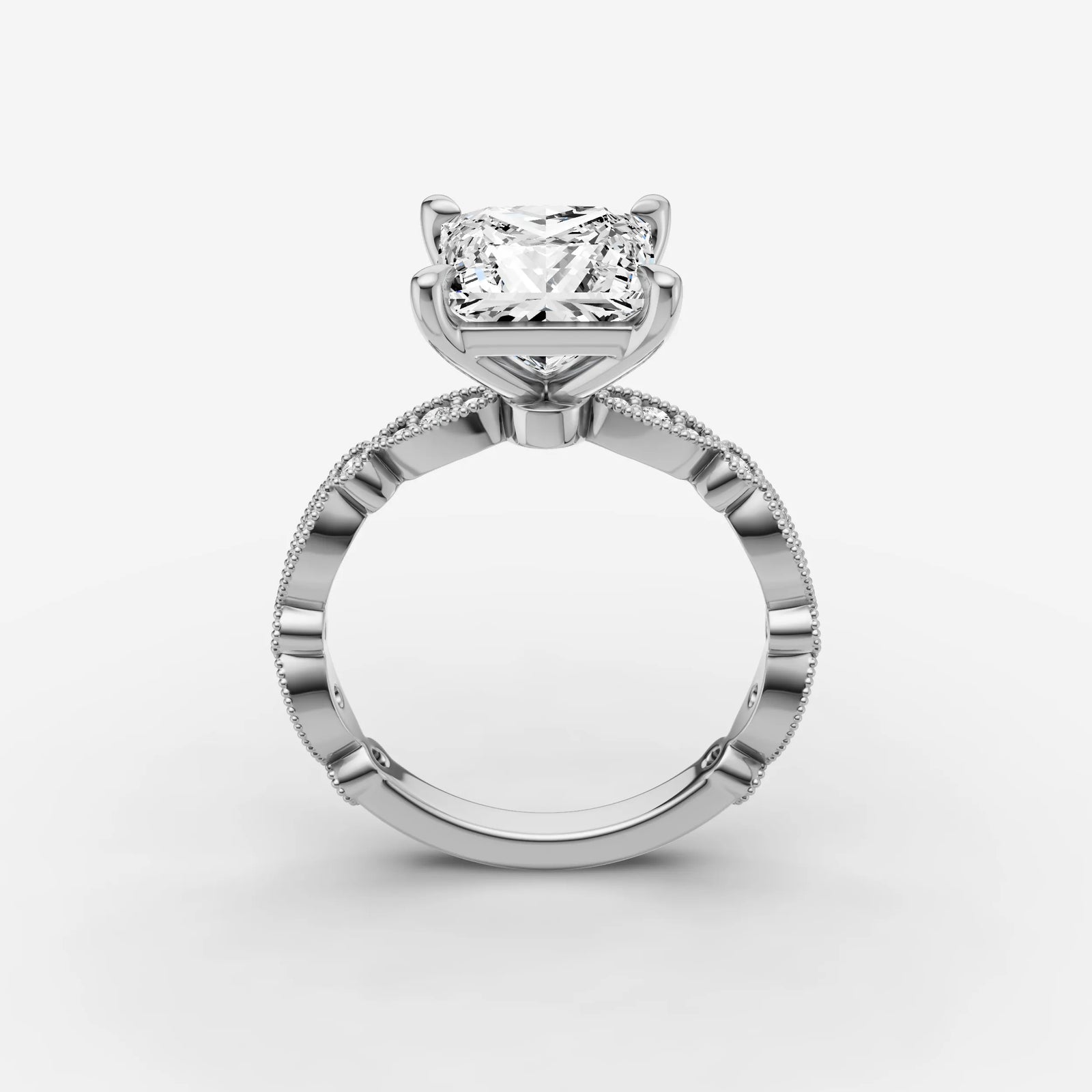 Heritage princess diamond setting in gold, view 15