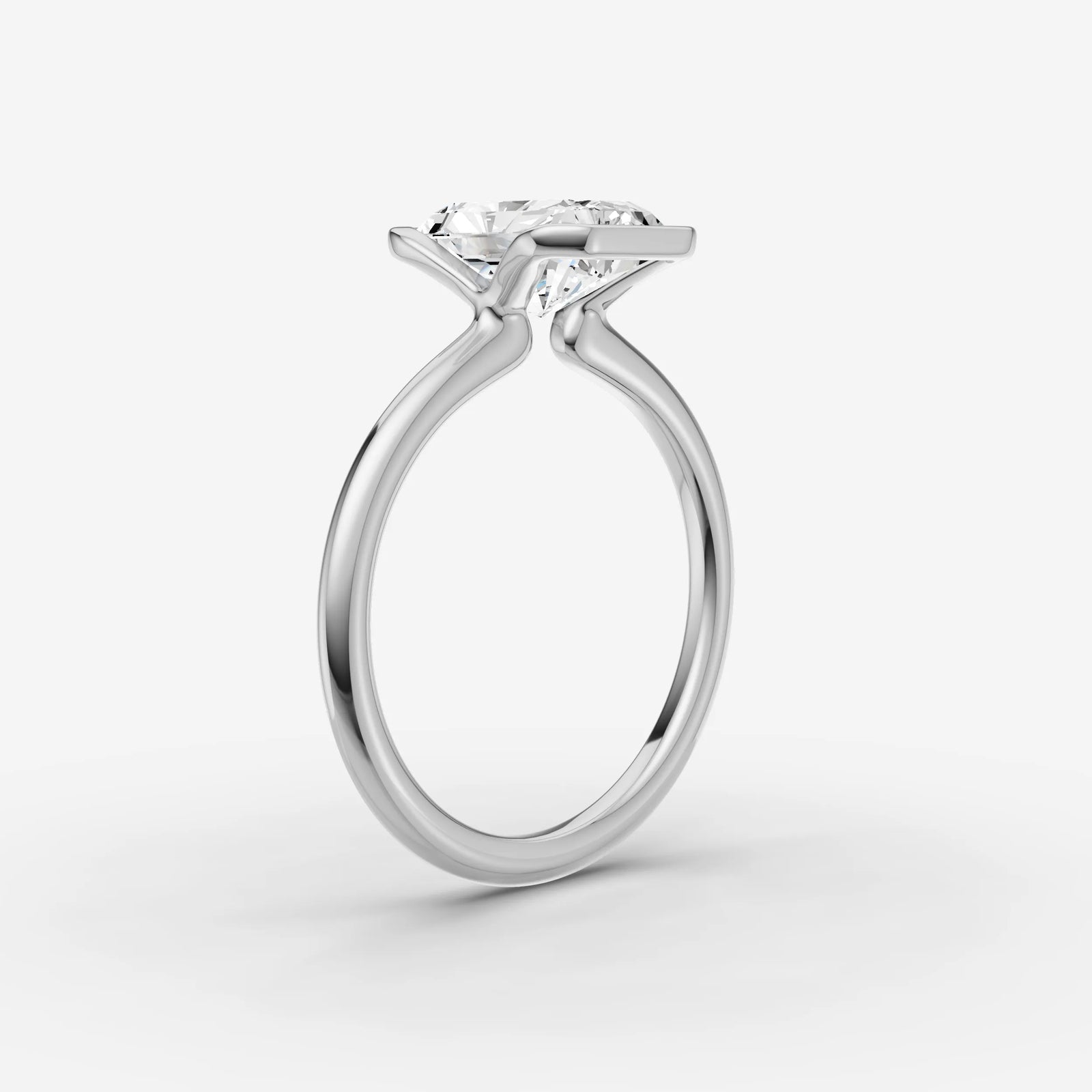Demi radiant diamond setting in gold, view 16
