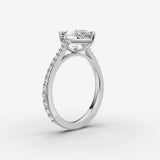 Cathedrale pear diamond setting in gold, view 16