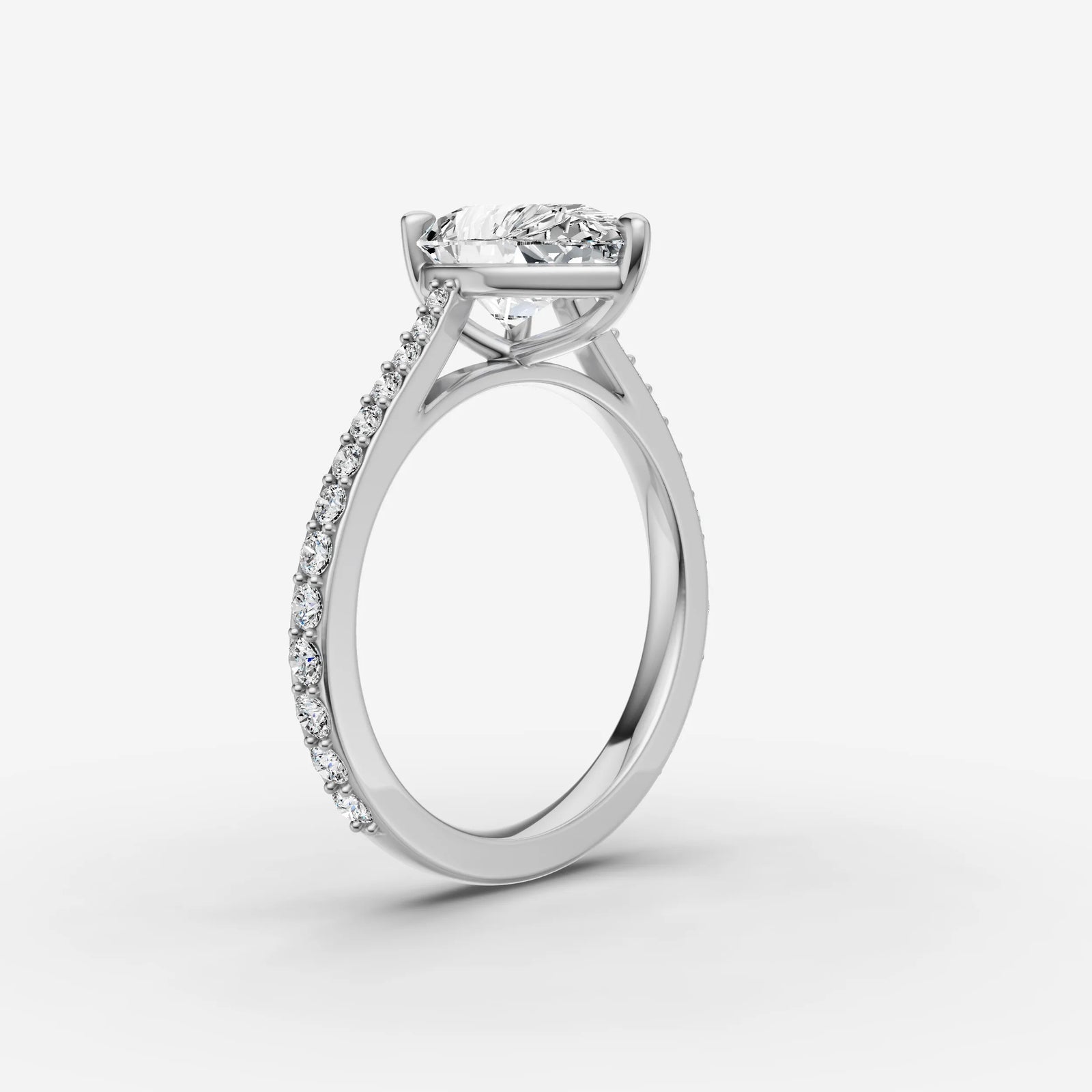 Cathedrale pear diamond setting in gold, view 16