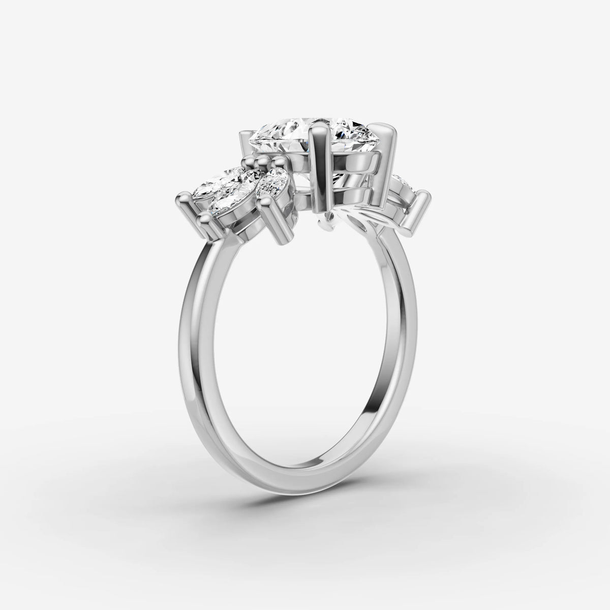 Fleur pear diamond setting in gold, view 16