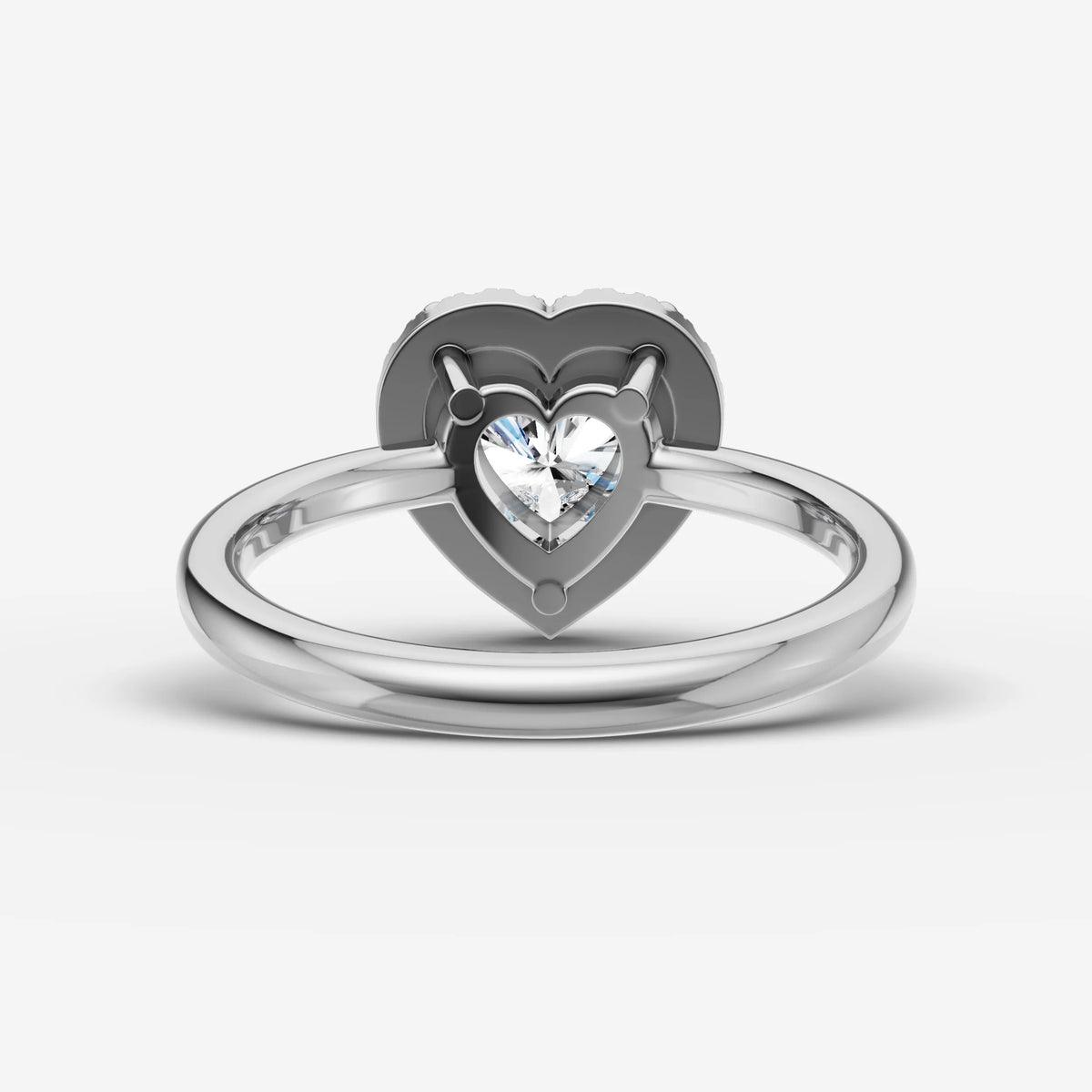 Aurore heart diamond setting in gold, view 18