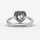 Aurore heart diamond setting in gold, view 18