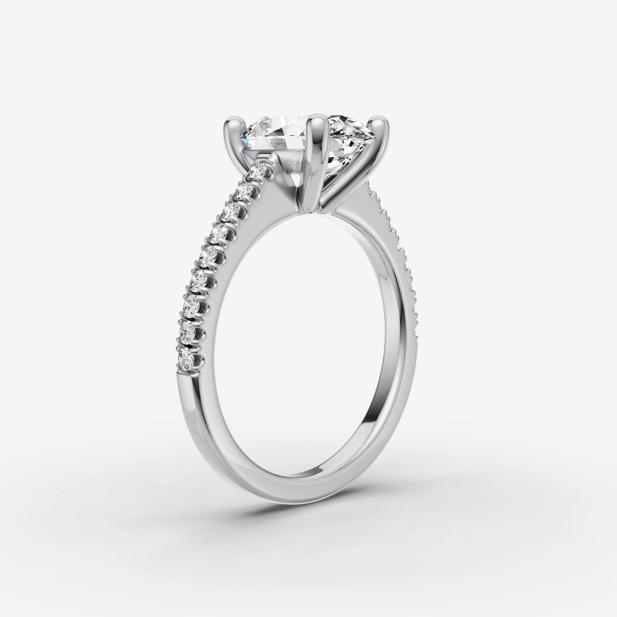 Cathedrale oval diamond setting in gold, view 16