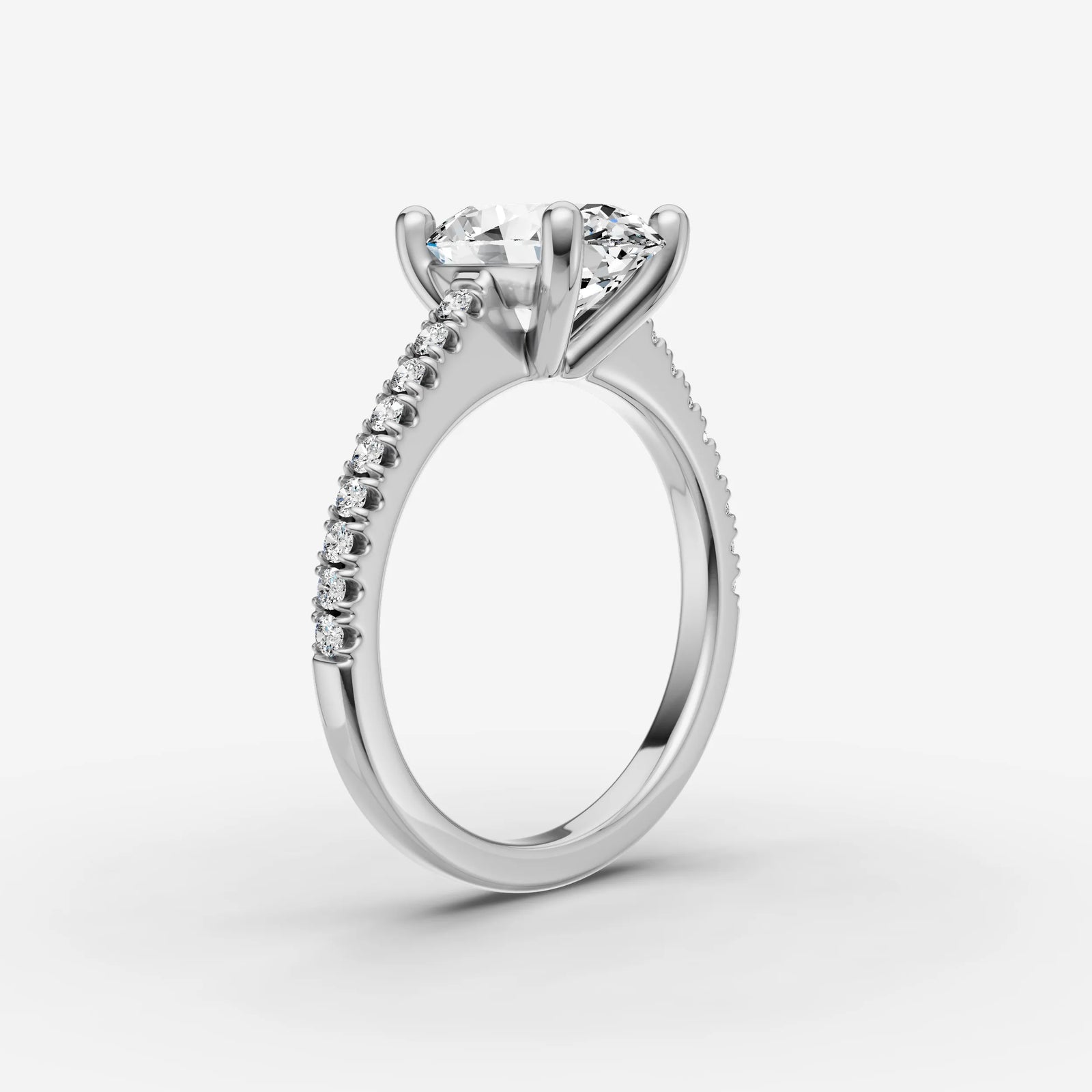 Cathedrale oval diamond setting in gold, view 16