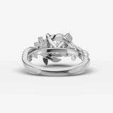 Fleur cushion diamond setting in gold, view 18