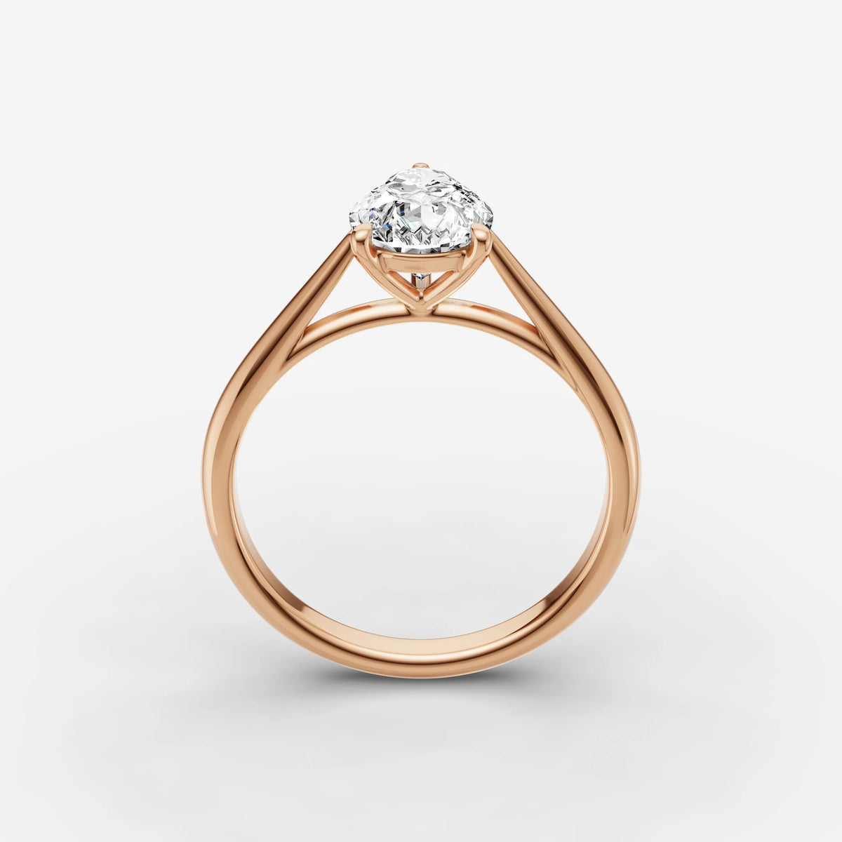Cathedrale pear diamond setting in gold, view 9