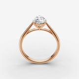 Cathedrale pear diamond setting in gold, view 9