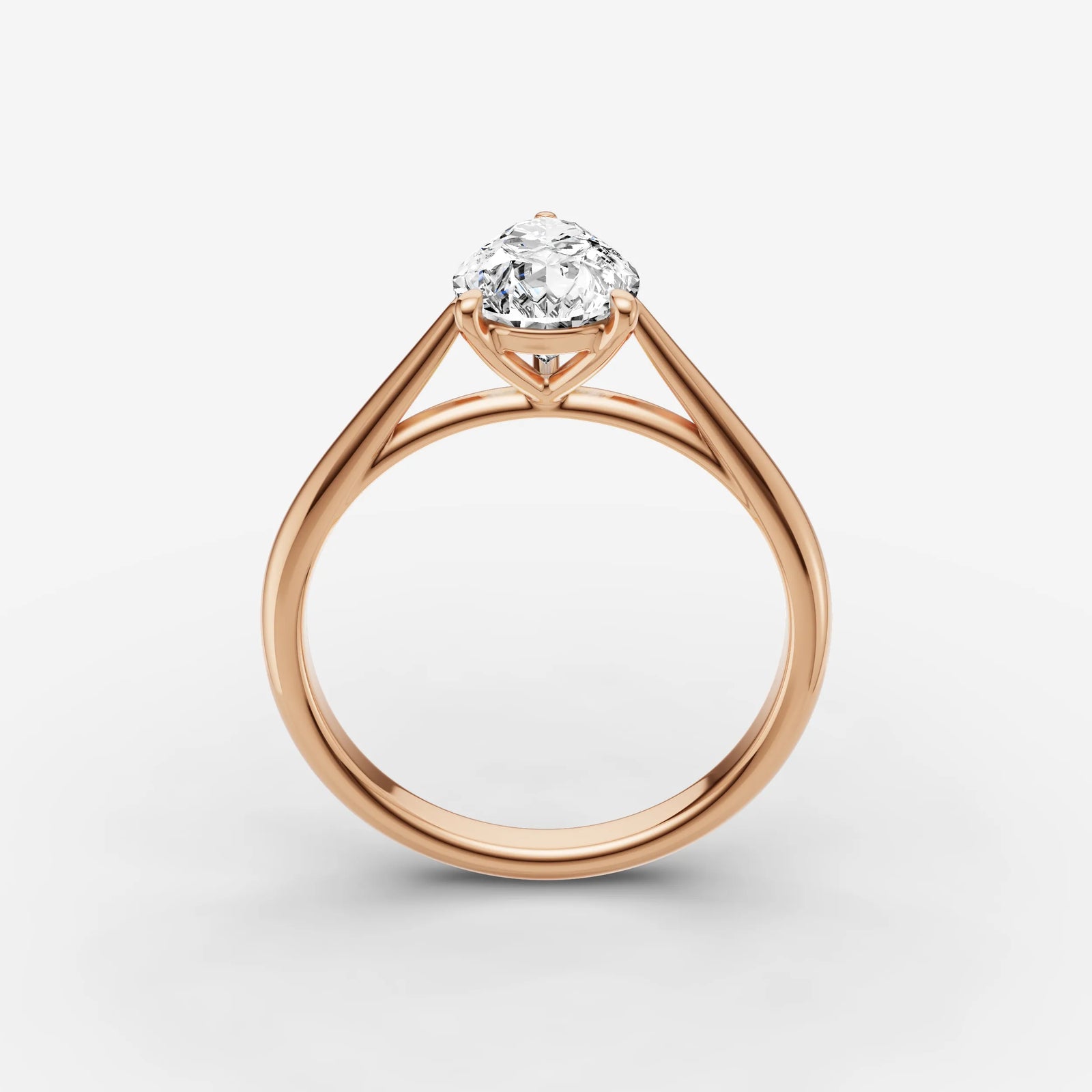 Cathedrale pear diamond setting in gold, view 9