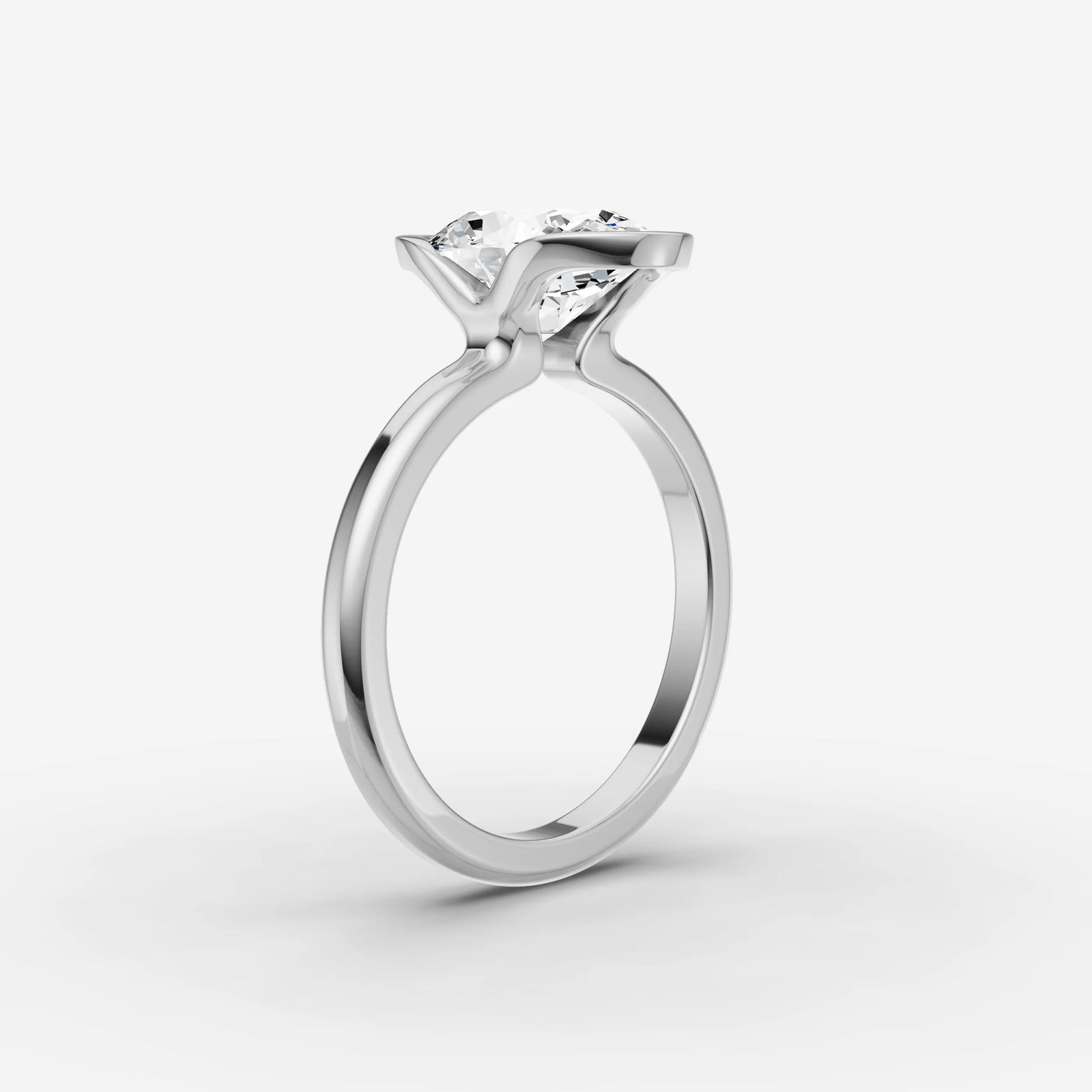 Demi oval diamond setting in gold, view 16