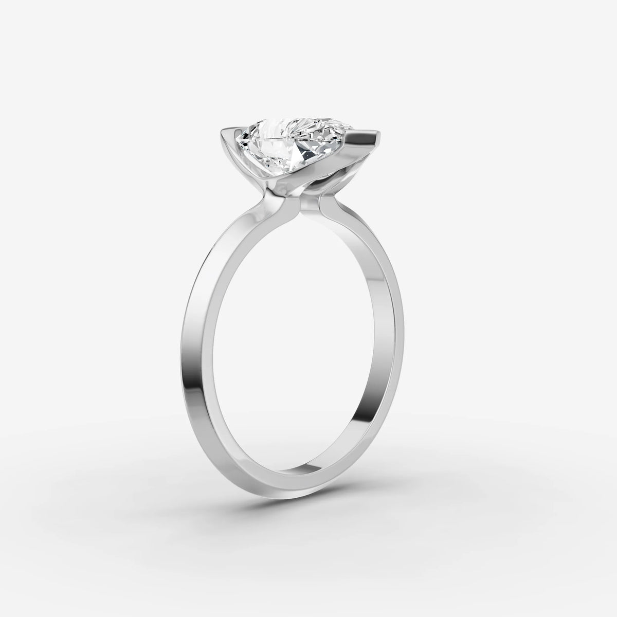 Demi pear diamond setting in gold, view 16