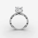 Heritage emerald diamond setting in gold, view 15